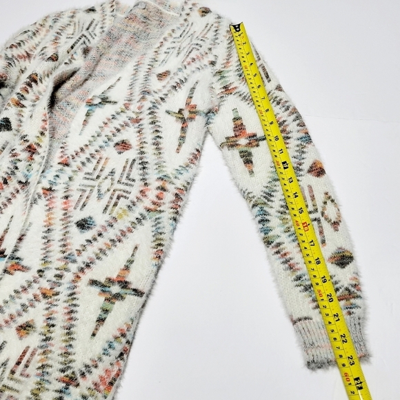 OCEANUS Southwestern Knit Open Front Cardigan Duster Soft & Cozy (S) - Picture 11 of 12